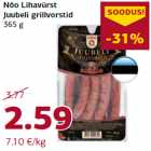 Allahindlus - Nõo Lihavürst
Juubeli grillvorstid
365 g