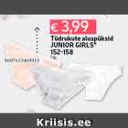 Tüdrukute aluspüksid
JUNIOR GIRLS*
152-158
1 tk