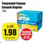 Allahindlus - Tampoonid Tampax
Compak Regular
16tk 