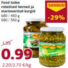 Allahindlus - Food Index
rohelised herned ja
marineeritud kurgid