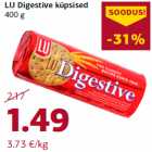 Allahindlus - LU Digestive küpsised
400 g