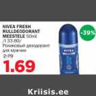 Allahindlus - NIVEA FRESH RULLDEODORANT MEESTELE 50ml