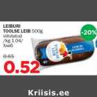 Allahindlus - LEIBURI TOOLSE LEIB 500g viilutatud