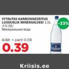 Allahindlus - VYTAUTAS KARBONISEERITUD LOODUSLIK MINERAALVESI 1,5L