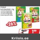 Allahindlus - Kitekat
kuiv kassitoit, 1 kg