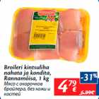 Allahindlus - Broileri kintsuliha
nahata ja kondita,
Rannamõisa, 1 kg
