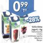 Allahindlus - Valio Alma jogurt, 1kg * metsmaasika * virsiku * põldmarja-vaarika * ahjuõuna 