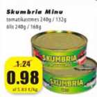 Allahindlus - Skumbria Minu tomatikastmes 240 g/132 g, õlis 240g/168g