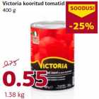 Allahindlus - Victoria kooritud tomatid
400 g