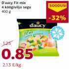 Allahindlus - D’aucy Fit mix
4 köögivilja segu
400 g