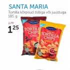 Allahindlus - SANTA MARIA
Tortilla kõrpsud tšilliga või juustuga
185 g