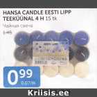 HANSA CANDLE EESTI LIPP TEEKÜÜNAL 4 H 15 tk