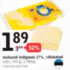 Hollandi leibjuust 27%, viilutatud