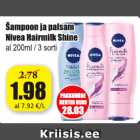 Šampoon ja palsam Nivea Hairmilk Shine