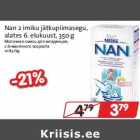 Allahindlus - Nan 2 imiku jätkupiimasegu,
alates 6. elukuust, 350 g