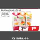 Allahindlus - Rimi joogijogurt, 1,6%, 1 l
• aprikoosi-vanilli
• kirsi-banaani
• mango-virsiku