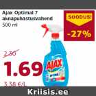 Allahindlus - Ajax Optimal 7
aknapuhastusvahend
500 ml