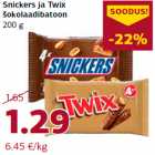 Allahindlus - Snickers ja Twix
šokolaadibatoon
200 g