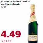 Allahindlus - Saksamaa Henkell Trocken
kvaliteetvahuvein
75 cl