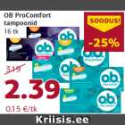 Allahindlus - OB ProComfort
tampoonid
16 tk