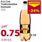 Allahindlus - A.Le Coq
Traditsiooniline
limonaad
1,5 L