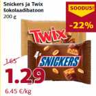 Allahindlus - Snickers ja Twix
šokolaadibatoon
200 g