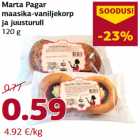 Allahindlus - Marta Pagar
maasika-vaniljekorp
ja juusturull
120 g