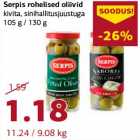 Allahindlus - Serpis rohelised oliivid kivita, sinihallitusjuustuga 105 g / 130 g