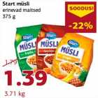 Allahindlus - Start müsli erinevad maitsed 375 g