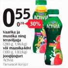 Vaarika ja mustika ning teraviljaga (280 g) või maasika-kiivi (300 g) joogijogurt