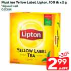 Must tee Yellow Label, Lipton, 100 tk x 2 g
