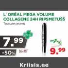 Allahindlus - L´ORÉAL MEGA VOLUME
COLLAGENE 24H RIPSMETUŠŠ