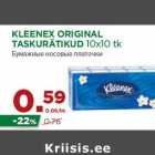 Allahindlus - KLEENEX ORIGINAL
TASKURÄTIKUD 10x10 tk