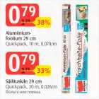 Alumiinium foolium 29 cm Quickpack, 10 m; Säilituskile 29 cm Quickpack, 30 m