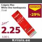 Allahindlus - Colgate Max
White One hambapasta
75 ml