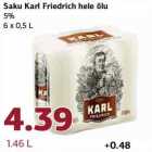 Allahindlus - Saku Karl Friedrich hele õlu
5%
6 x 0,5 L