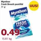 Allahindlus - Mynthon
Fresh Breath pastillid
31 g