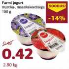 Allahindlus - Farmi jogurt
mustika-, maasikakeedisega
150 g