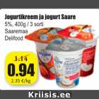 Jogurtikreem ja jogurt Saare