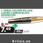 L`ORÈAL VOLUME MILLION
LASHES CARBON BLACK
RIPSMETUŠŠ