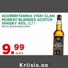 SUURBRITANNIA VISKI CLAN
MURRAY BLENDED SCOTCH
WHISKY 40%, 0,7 l