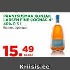 Allahindlus - PRANTSUSMAA KONJAK
LARSEN FINE COGNAC 4*
