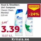 Allahindlus - Head & Shoulders
2in1 šampoon