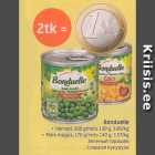 Bonduelle .Herned, 200 g/neto 130 g .Mais magus, 170 g/neto 140 g