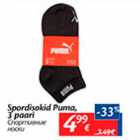 Allahindlus - Spordisokid Puma 3 paari