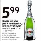 Itaalia kaitstud päritolunimetusega kvaliteetvahuvein Martini Asti