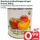 Kooritud virsikud kerges siirupis
Fructo, 820 g
