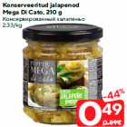 Allahindlus - Konserveeritud jalapenod
Mega Di Cato, 210 g
