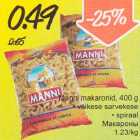 Allahindlus - manni makaronid, 400 g *väikese sarvekese * spiraal