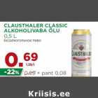 Allahindlus - CLAUSTHALER CLASSIC
ALKOHOLIVABA ÕLU
